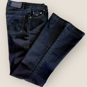 Upper Class Sports Black Denim Jeans Kick Flare Mid Rise Slim Fit Women Size 30